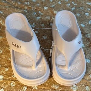 ChiBear Cloud Flip Flop Pale Pink Cute Bear Pattern Stylish Platform